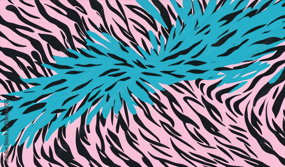 Zebra Chic: Abstract Brush Stroke Pattern in Retro Colors

