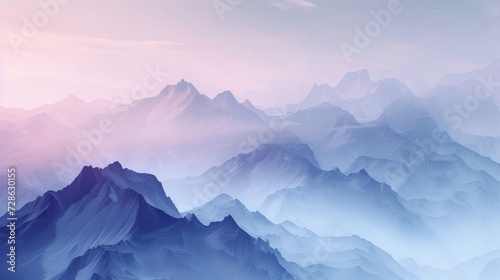 digital painting of mountains landscape
