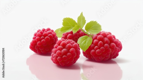 Raspberries on White Background