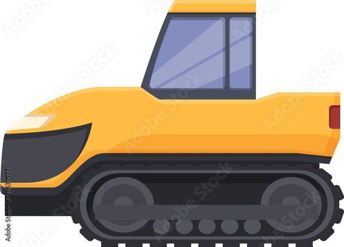 Big bulldozer icon cartoon vector. Tractor industry. Cargo machine mobile