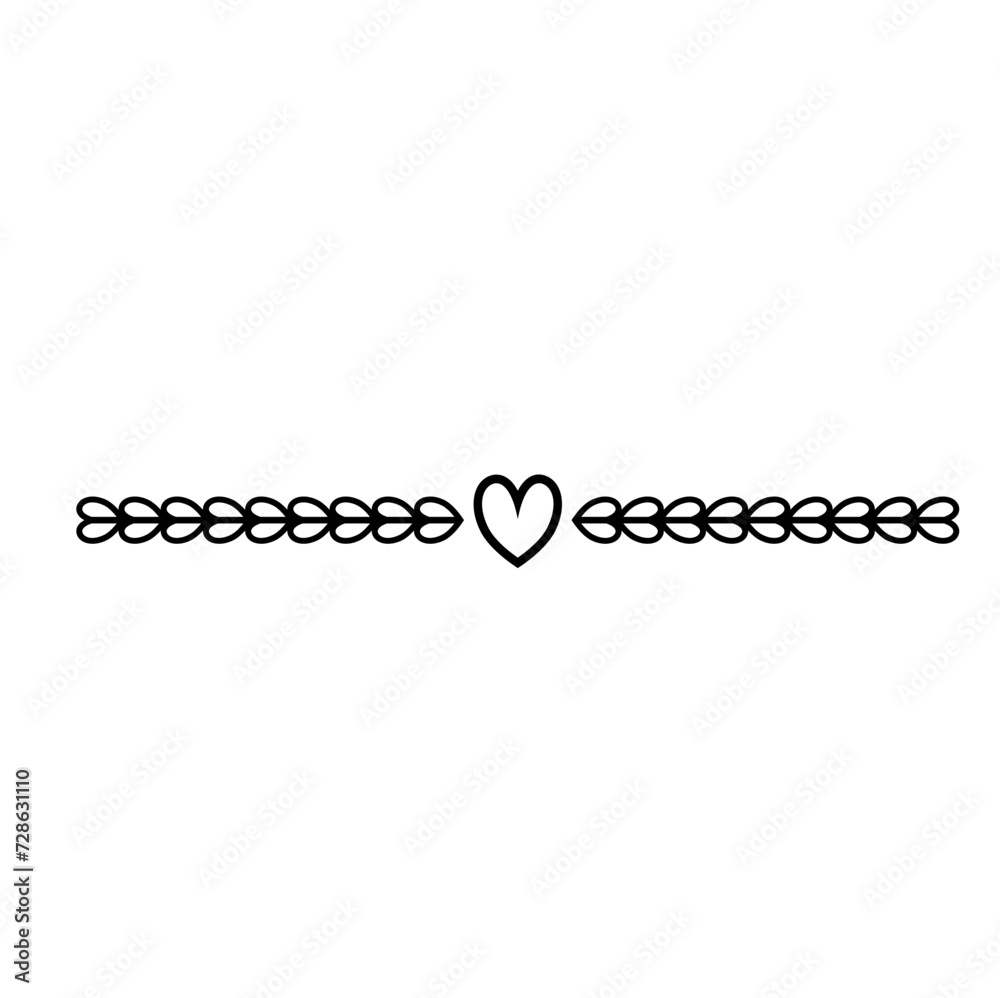 Text dividers with hearts doodle Text dividers with hearts doodle