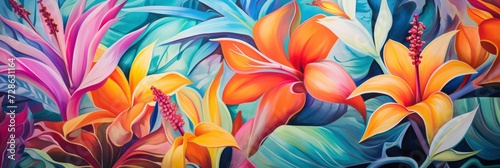 A Tropical Paradise Scene In Abstract Form, Background Image, Background For Banner, HD