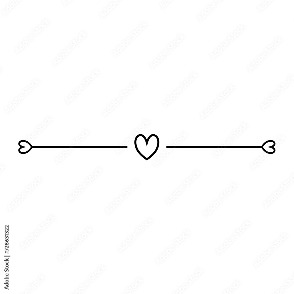 Text dividers with hearts doodle Text dividers with hearts doodle