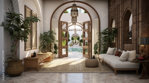 Luxury modern Mediterranean entryway boho 