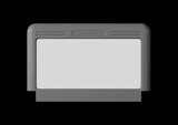 Old cartridge tape case on black background. Isolated game transparent mockup. Clean cover box template.