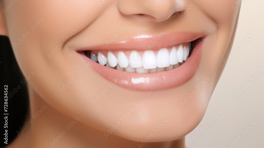 Obraz premium Perfect white teeth closeup studio photo