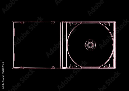 Canvas Print CD disk video case on black background