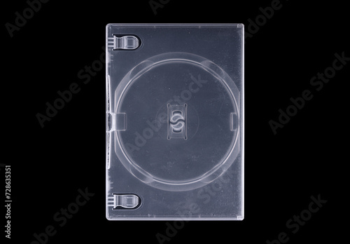 Photography DVD disk video case on black background