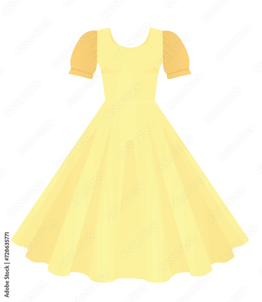 Yellow woman dress. vector illustration Yellow woman dress. vector illustration