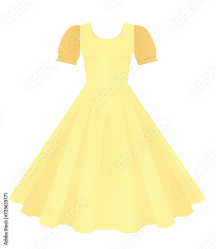 Yellow  woman dress. vector illustration