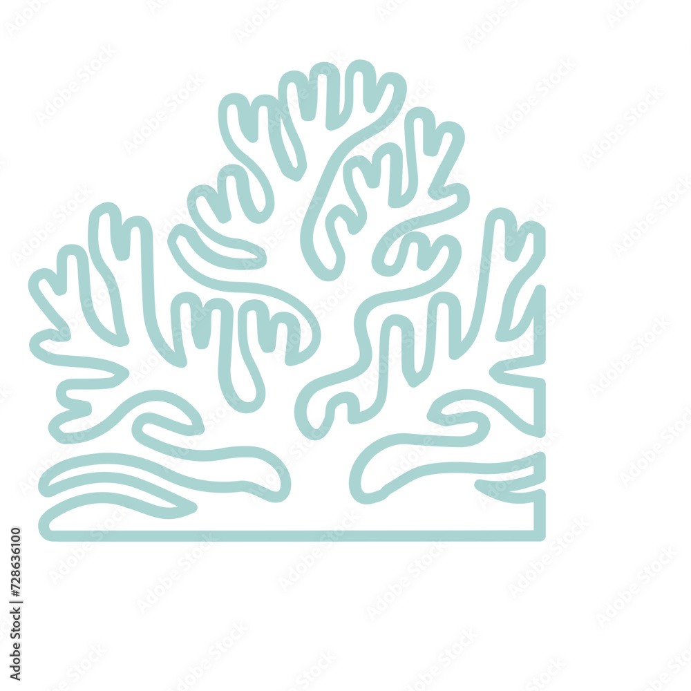 coral sea line icon set coral sea line icon set