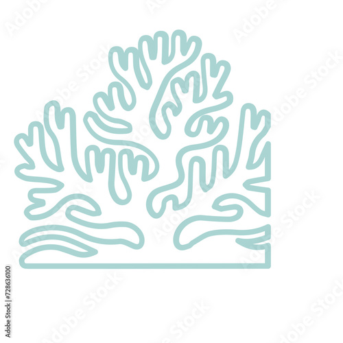 coral sea line icon set 