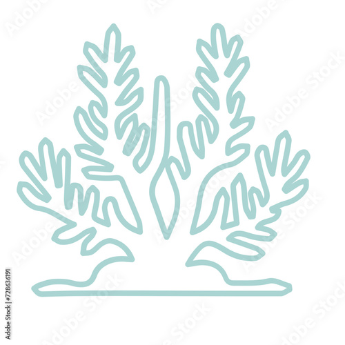 coral sea line icon set 