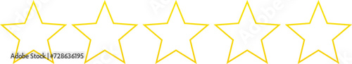 Star shape. Star icon. 5 Five Stars customer product rating review flat icon for apps and websites. Yellow star Rating symbol vector.