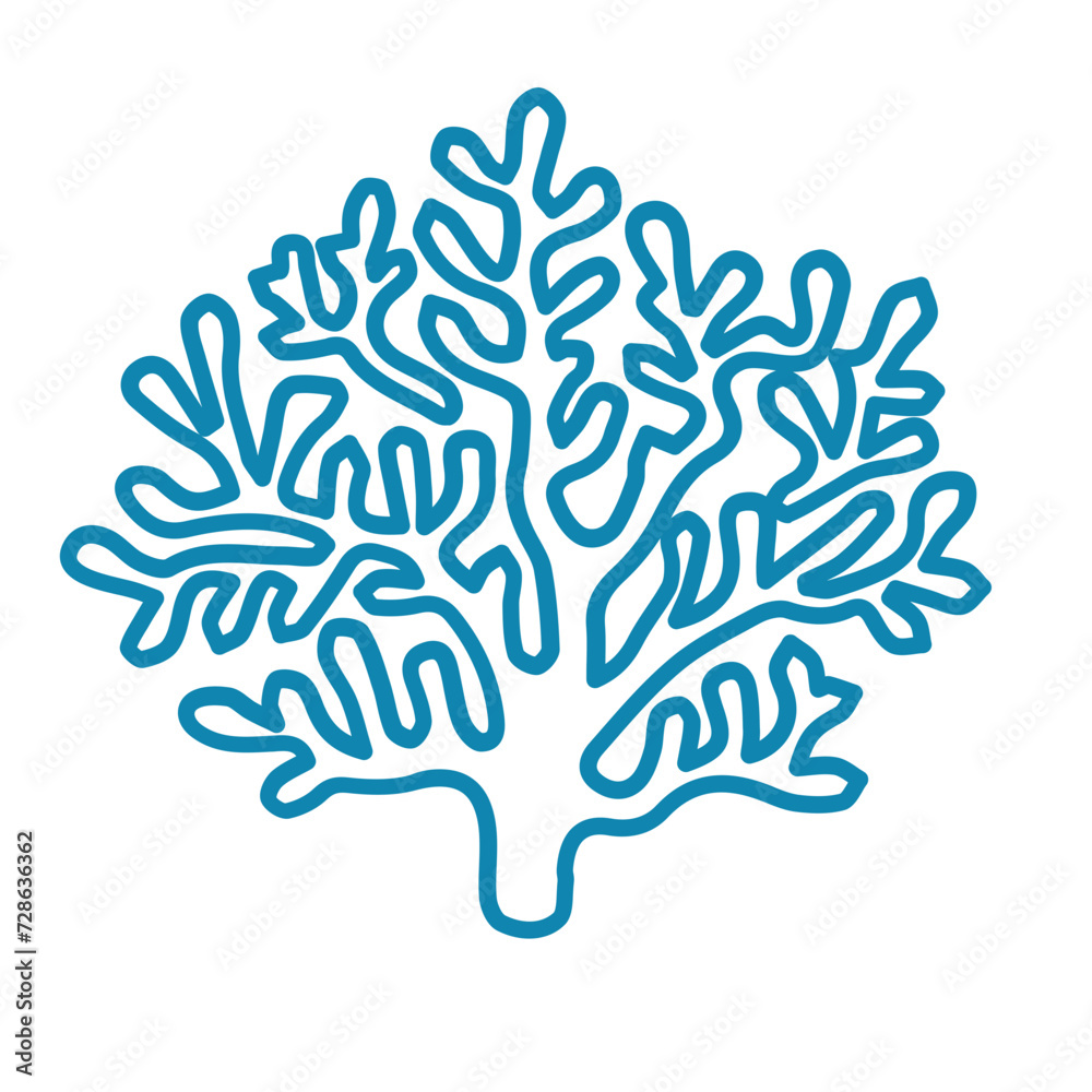 coral sea line icon set coral sea line icon set