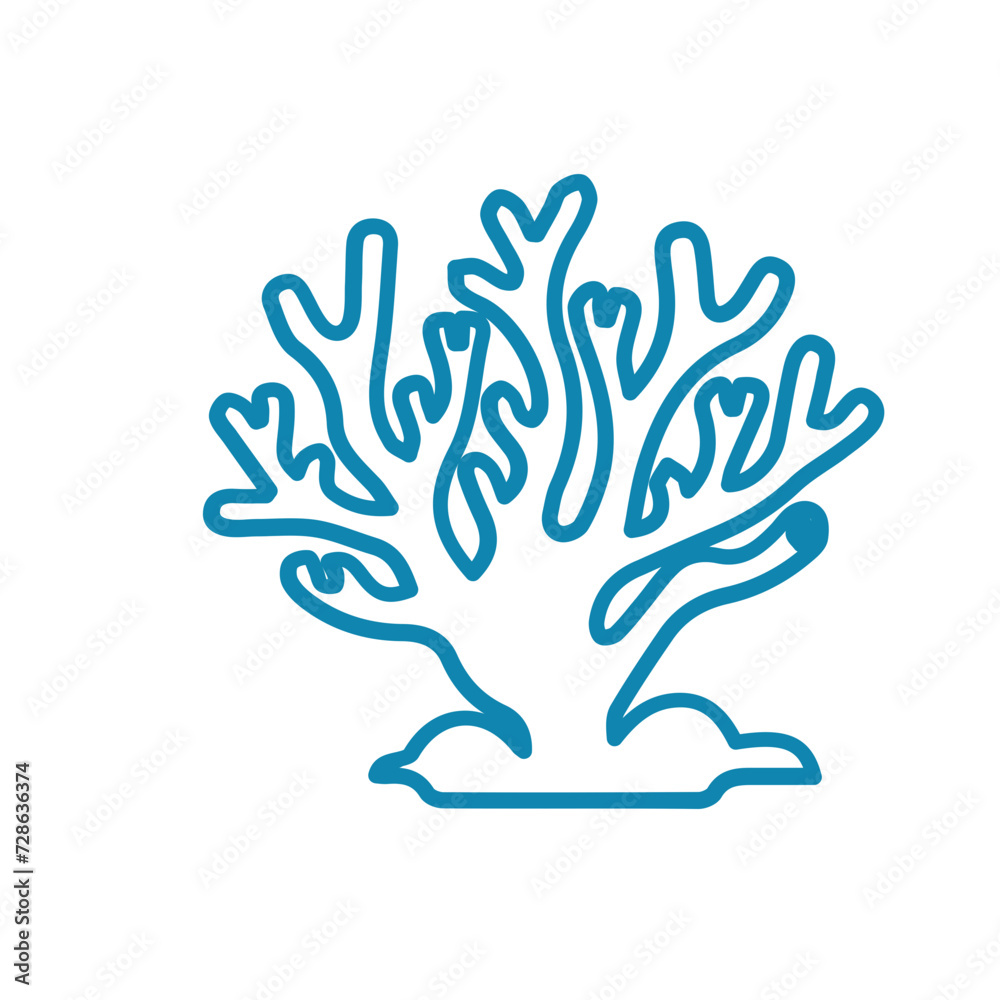 coral sea line icon set coral sea line icon set