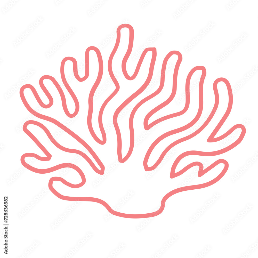 coral sea line icon set coral sea line icon set