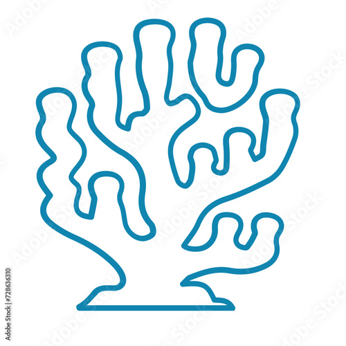 coral sea line icon set 
