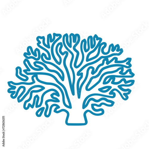 coral sea line icon set 