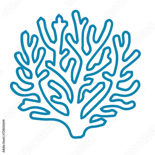 coral sea line icon set 