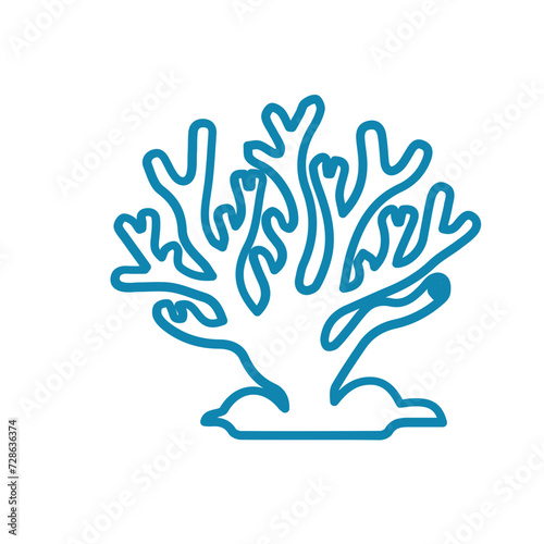 coral sea line icon set 
