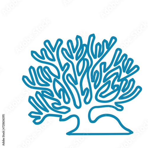 coral sea line icon set 