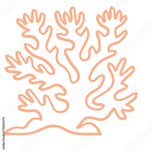 coral sea line icon set 