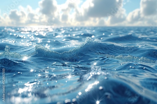 3d rendering water caustics. Texture of the water surface photo