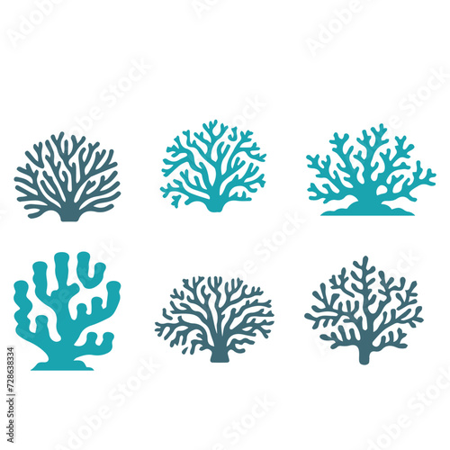 bundle coral sea icon set design
