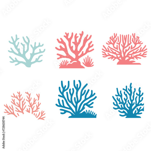 bundle coral sea icon set design