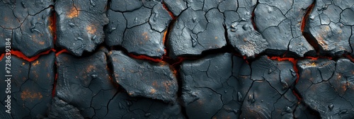 Cracked Lava Flow Texture With Bright Orange, Background Image, Background For Banner, HD