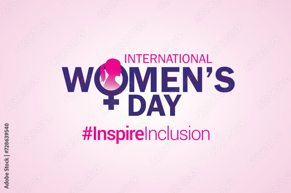 International women's day concept poster. Woman sign illustration background. 2024 women's day campaign theme- #InspireInclusion International women's day concept poster. Woman sign illustration background. 2024 women's day campaign theme- #InspireInclusion