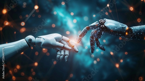 AI and Machine Learning Hands of robot photo
