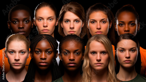 Mujeres de todos los tipos étnicos, raciales y geográficos, reflejando la diversidad global de las mujeres.