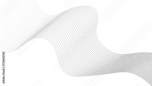 Halftone flowing wavy gradient dots shape isolated on transparent background. Abstract halftone flowing wavy gradient dots shape isolated on transparent background. Digital future technology concept, 