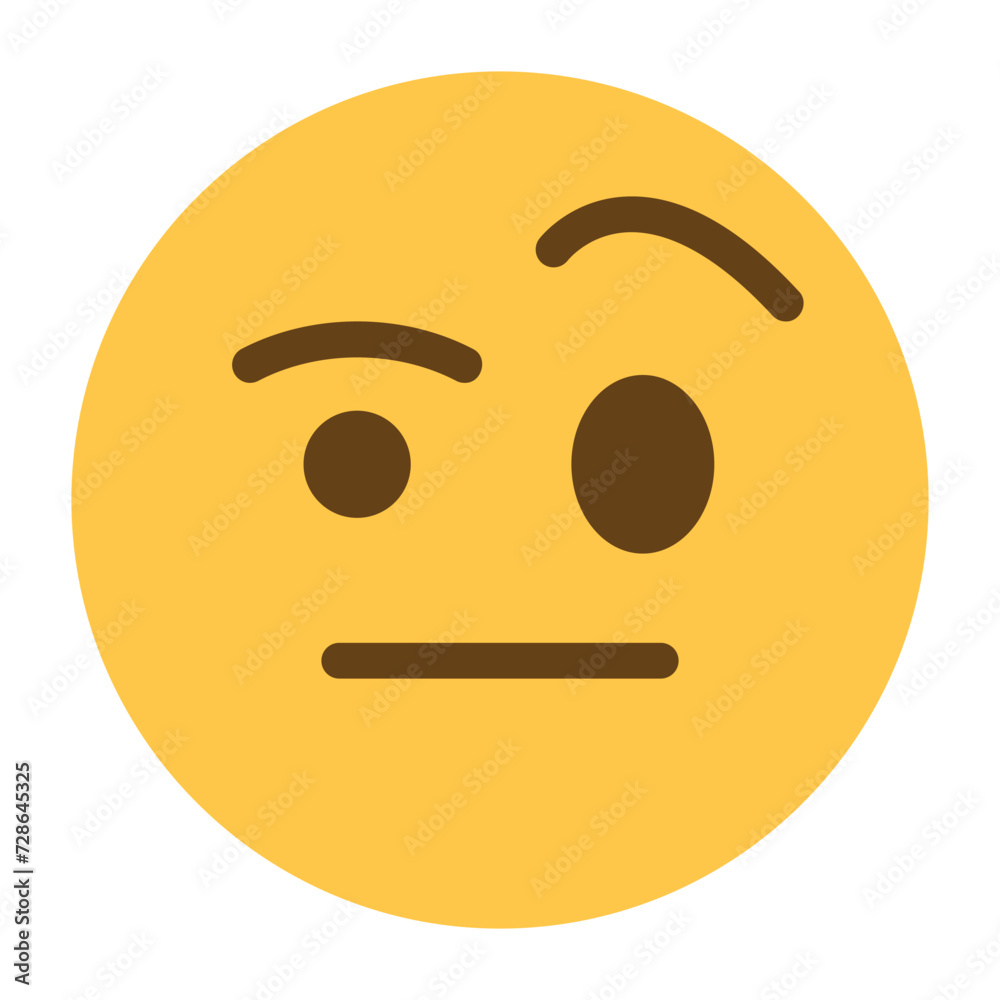 Fototapeta premium Raised eyebrow face emoji icon