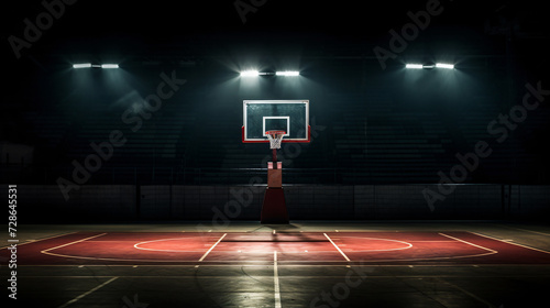 basketball court in the dark, basketball lighting photo