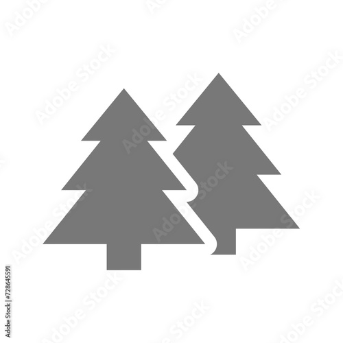 Pine tree vector icon. Pines, trees and forest symbol.