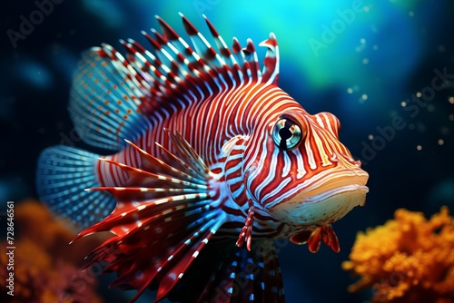 Colorful scaly fish. detailed illustration in natural habitat, unique markings and vibrant colors © Ksenia Belyaeva