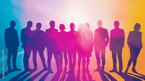 Inclusion at the helm  silhouettes of diverse business leaders in collaboration.