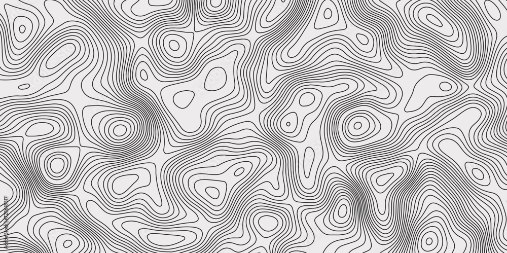 Black-white background from Ocean topographic. Geographic mountain relief. Abstract lines background. Line topography map contour background, geographic grid.