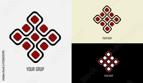 the collaboration logo between each other is in the form of a box that binds each other