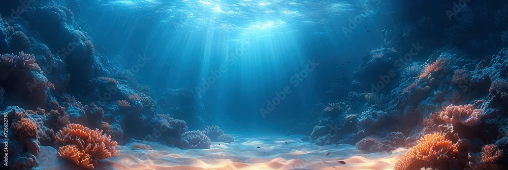 Lush Vibrant Underwater Coral Garden Texture, Background Image, Background For Banner, HD