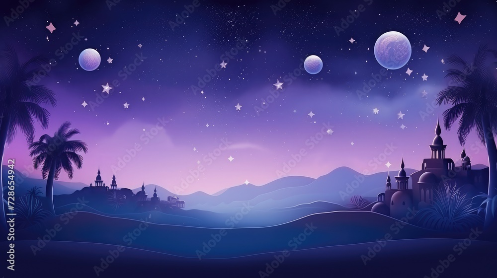 Arabian nights party background with copy space