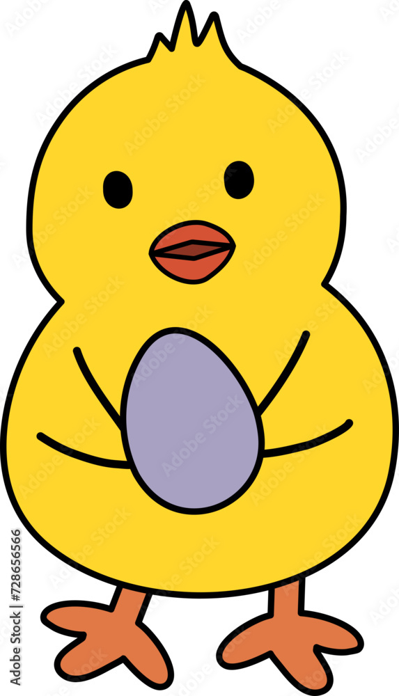 Easter chick in cartoon style Easter chick in cartoon style