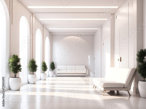 Luxury Oasis  Interior Design of a Modern Luxurious White Building  