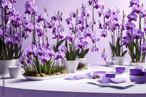 Podium with flowers