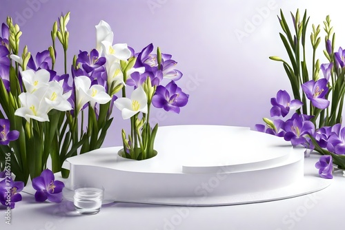 Podium with flowers