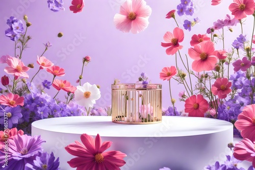 Podium with flowers