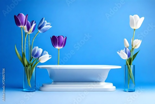 Podium with flowers